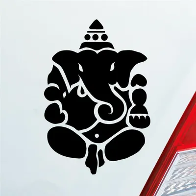 Produktbild von Auto Aufkleber Buddhismus Elefant Ganesha Buddha 12x8 cm Schwarz Matt Sticker Heckscheibenaufkleber