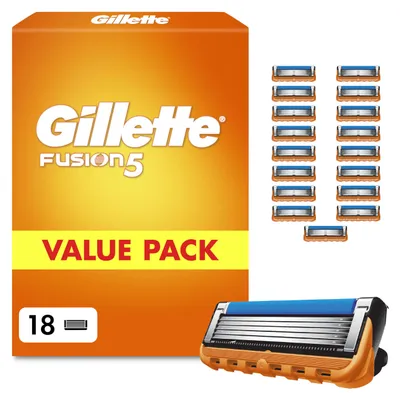 Produktbild von Gillette Fusion 5 Klingen Herren, 18 Original Rasierklingen, Orange