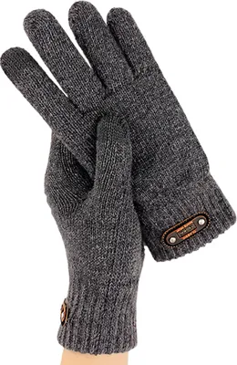 Produktbild von 1 Paar Männer Handschuhe gestrickte Touchscreen Hohe Reibung Full Finger Outdoor-Handschuhe zum Skaten - (grau)
