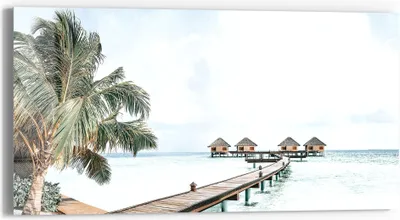 Produktbild von DEQORI Glasbild Echtglas 60x30 cm 'Flucht ins Paradies' Wandbild Bild modern Deko