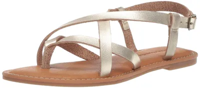 Productafbeelding van A. Essentials, dames sandalen, model Shogun, casual, met bandjes, goudkleurig, maat 13