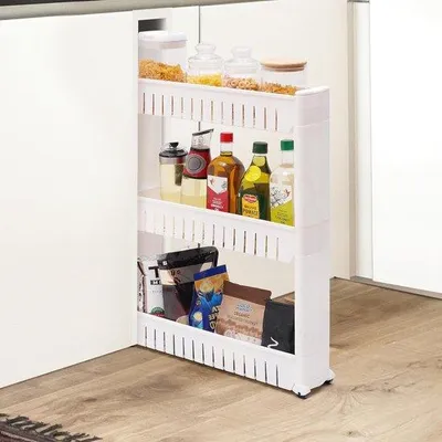 Produktbild von Famanu Küchenwagen schmal mit 3 Ebenen - 54,5 x 12,5 x 72 cm