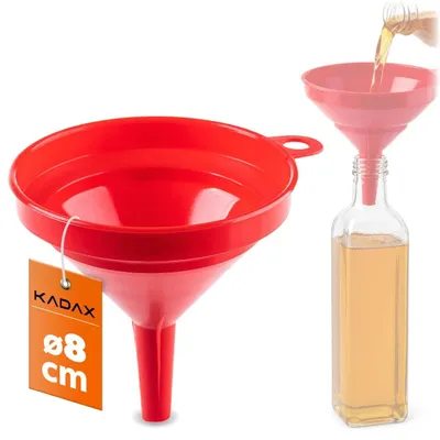 Kunststofftrichter Ø 8 cm, schmaler Auslauf, rot, PP