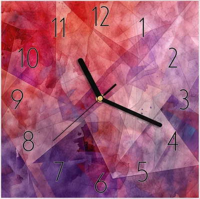 Produktbild von Wanduhr aus Glas mit Motiv Abstrakte Kunstform- 30 x 30 cm - inkl. Aufhängesystem