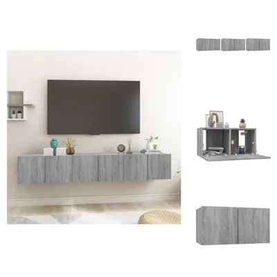 Produktbild von vidaXL TV-Wandschrank Grau Sonoma 3 Stk. 60x30x30 cm Holzwerkstoff -  TV-Möbel