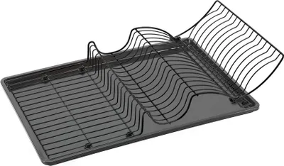 Produktbild von METALTEX Wingtex Spülkorb mit Schale Lava 50 x 31 cm, TouchTherm, matt schwarz / Geschirrkorb / Abtropfgestell