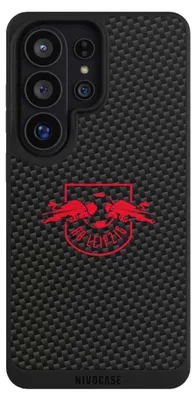 Produktbild von NIVOCASE Handyhülle für Samsung Galaxy S26 Ultra  Hülle NIVOpure Case Schwarz Carbon Offizielles Lizenzprodukt RB Leipzig