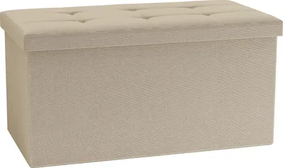 Immagine prodotto di Panca in tessuto | Dimensioni ca. H. 38 x W. 76 x D. 38 cm | Scatola per l'uso flessibile in tutti i salotti | Contenitore | Cassa per sedili - Boxas