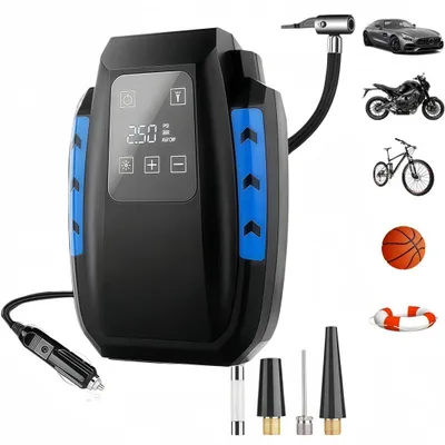 Produktbild von Kabellose elektrische Luftpumpe, digitales LCD-Touch-Display, tragbare 150PSI-Luftpumpe, elektrische Luftpumpe, Kompressor, mit Taschenlampenfunktion