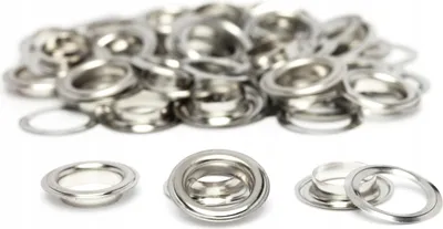 Obrázok produktu pre Sada nerezových očiek 12 mm, 50 kusov, strieborná farba
