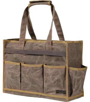 Productafbeelding van Gereedschapszak van grijze zeildoek, 16 ounce, met 8 buitenzakken en handvat, afmetingen 40x15x29 cm