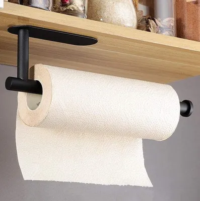 Immagine prodotto di Portarotolo da parete per rotoli da cucina senza foratura, rotolo da cucina, rotolo da cucina senza foratura, portarotolo, portarotolo per uso domestico, nero