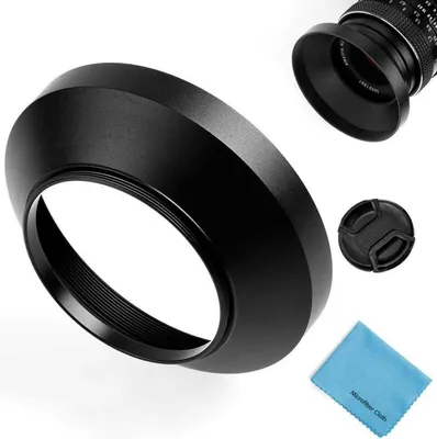 Produktbild von 46mm Universal Metall Gegenlichtblende + Objektivdeckel + Mikrofaser Putztuch