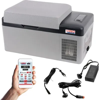 Produktbild von VIGO COOL Auto Elektrische Kühlbox  Kühlboxen Kompressor Thermobox 12/24/230V Kühlschrank 20L Tragbare Gefrierbox