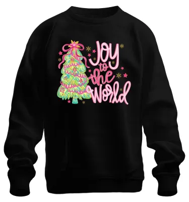 Zdjęcie produktu dla Joy to the World Christmas Tree Christmas Gift Pink Glitter Uni Bluza rozpinana, czarny, XL