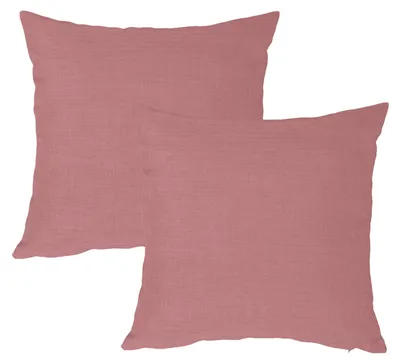 Produktbild von Kissenbezug 2er Set altrosa 40x40 cm  Struktur Leinenoptik Kissenhülle Deko Kissen