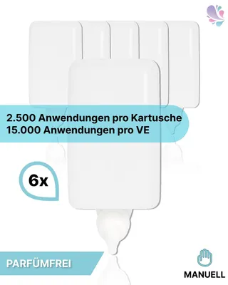 Produktbild von Schaumseife parfümfrei, mild, 6x1 Liter je SET, 2.500 Anwendungen je Liter für Blanc Cosmos Schaumseifenspender Manuell : Verpackungseinheiten - 1 Set Verpackungseinheiten: 1 Set