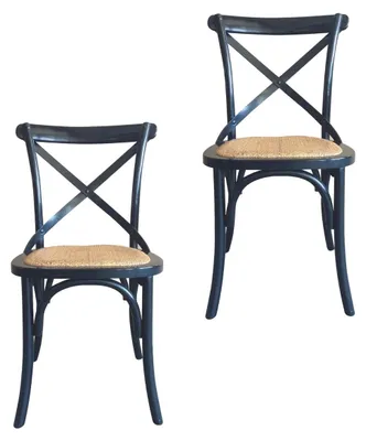 Image de SIGNATURE - Lot de 2 chaises en bois massif et cannage L61 cm - BISTROT