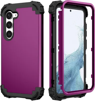 Produktbild von Galaxy S23+ Hülle, 3 in 1 Hybrid PC TPU Stossfest Robust Schutzhülle für Samsung Galaxy S23+ Lila
