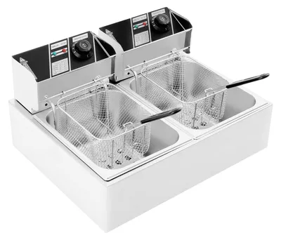 Image de Friteuse électrique à double bac - Puissance : 5000 W - Capacité : 11 litres