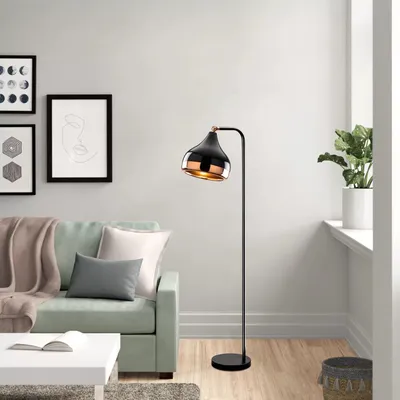 Immagine prodotto di Dmora Lampada da Terra Lipioni Nero, Paralume Attacco e 27 max 40 w