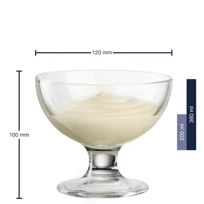 Produktbild von Leonardo Cucina Eis-Becher 6er Set, mikrowellen- & spühlmaschinengeeignete Dessert Schüssel, Klarglas, Höhe 10 cm, ∅ 12 cm, 020851