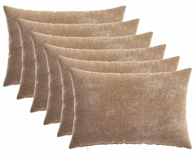 Immagine prodotto di vidaXL, set di 6 federe per cuscini, HEERLEN, colore marrone, 30 x 50 cm, tessuto in ciniglia