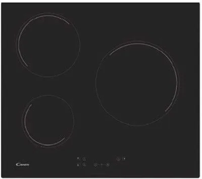 Image de Table de cuisson vitrocéramique 59cm 3 feux 5500w - Candy - CH63CC/4U2 -