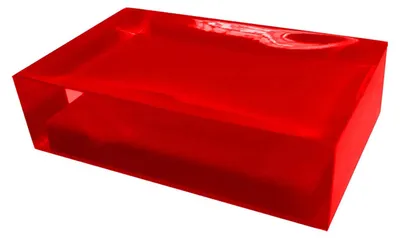 Seifenschale aus Kunstharz, rot, 11 x 7 x 3 cm