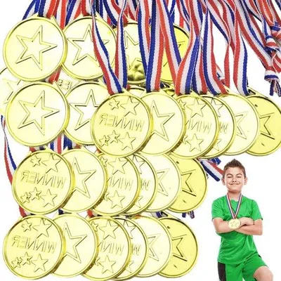 Immagine prodotto di 50 medaglie d'oro per la giornata dello sport dei bambini