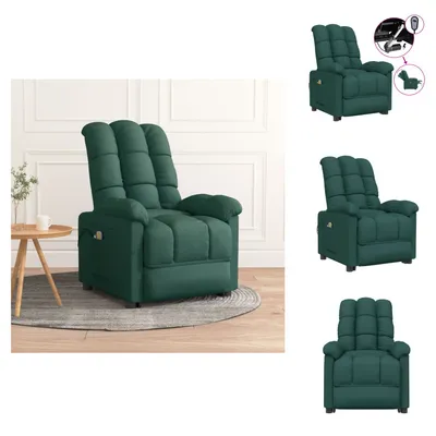 Immagine prodotto di vidaXL Sedia da massaggio elettrica in tessuto verde scuro - Sedia da massaggio