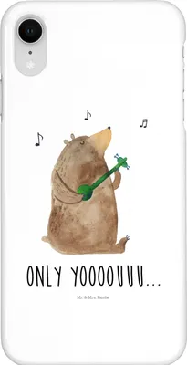 Produktbild von Mr. & Mrs. Panda Iphone XR Handyhülle Bär Gitarre - Weiß - Geschenk, Handy Case, Teddy, Premium Kunststoff