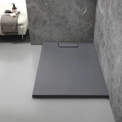 Produktbild von Anthrazitgraue Mineralguss Duschwanne Steinoptik 80X100 | Mart