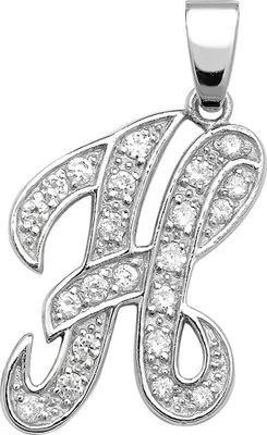 Produktbild von Eleganter 925 Sterling Silber Buchstaben / Initiale Damen - Anhänger mit Zirkonia; TRS35304LTH