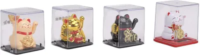 Productafbeelding van Lucky cat zwaaiarmset - 4-delig - Maneki neko-standbeeld met 2 inch ontwerp op zonne-energie