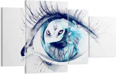 Produktbild von Bild auf Leinwand - Leinwandbild - Wildnis fantasie Augapfel illustration - 120x70cm - Wand Bild - Wanddeko - Leinwanddruck - Bilder - Kunstdruck - Leinwand bilder - Wandkunst - DL120x70-3098