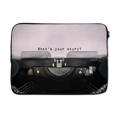 Produktbild von MuchoWow® Laptop Hülle 13 Zoll Schreibmaschine - Papier - Vintage - Zitat Laptoptasche - Laptophülle - Sleeve - Rundumschutz