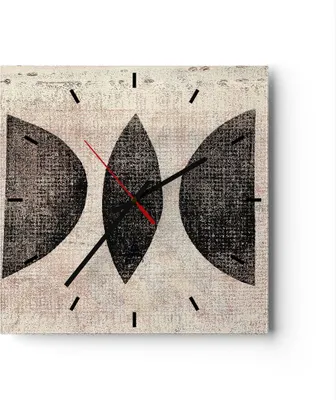 Produktbild von Wanduhr - Quadrat - Glasuhr - Form Figuren Geometrisch - 30x30cm - Schleichendes Uhrwerk - Lautlos - zum Aufhängen bereit - Dekoration Modern - Wanddekoration aus Glas - C3AC30x30-5099