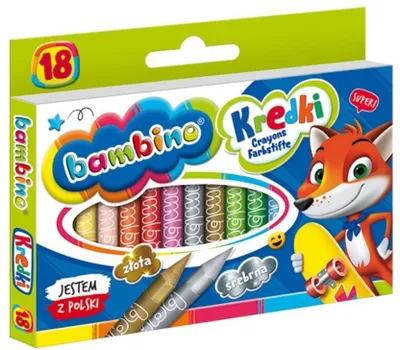 Immagine prodotto di Kredki świecowe St. Majewski Bambino 18 kolorów dla dzieci