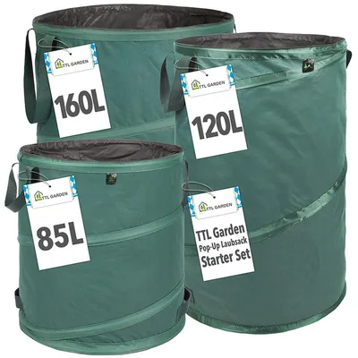 Produktbild von TTL GARDEN Starter Set Pop Up Gartensack 85L 120L 160L Premium Gartenabfallsack