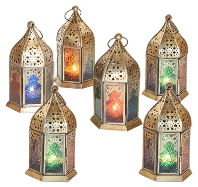 Produktbild von Orientalische Glas-Windlichter Nael Multifarbig 6er Set