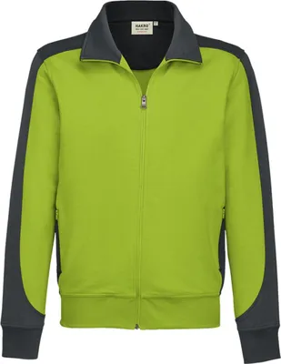 Produktbild von HAKRO Sweatjacke Contrast Performance #477 Gr. 2XL kiwi/anthrazit
