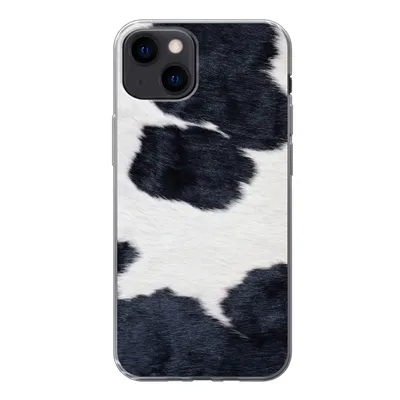 Produktbild von MuchoWow® Handyhülle Schutzhülle Hülle für iPhone 13 Bild einer schwarzen und weißen Kuhhaut Silikon Softcase Handy Hülle - Karteninhaber