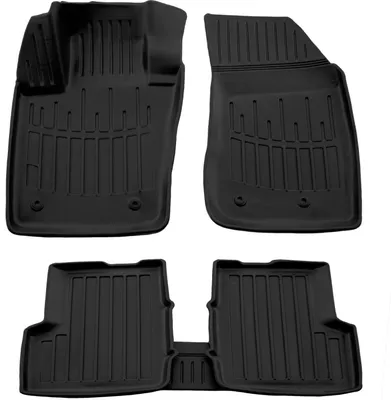Image de 3D Tapis De Sol en Caoutchouc Premium Pour Fiat 500X 2014-2024, Bord Haut, Noir, Antidérapant, Toutes Saisons