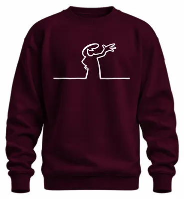 Produktbild von La Linea Balum Strichmännchen Zeichentrick Osvaldo Cavandoli Sweatshirt Pullover, Burgundy, L