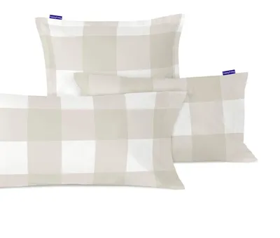 Produktbild von Gingham Kissenbezug Beige 50x75 cm (x2) 100% Baumwolle Hergestellt in Europa