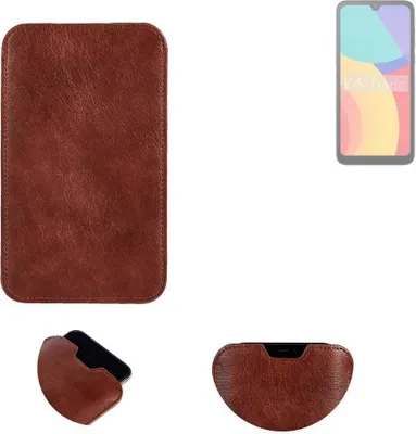 Produktbild von K-S-Trade Schutzhülle Handyhülle kompatibel mit Alcatel L1 (2021) Handytasche Kunstleder Sleeve in braun