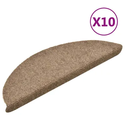 Obrázek produktu pro Schodové rohože samolepicí 10 ks 56 x 17 x 3 cm béžové půlkulaté