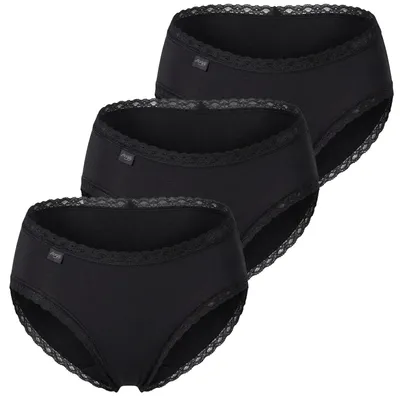 Produktbild von Sloggi Damen Unterhose 24/7 Baumwolle Lace Hipster , Baumwolle, Spitzen-Optik, 3-Pa