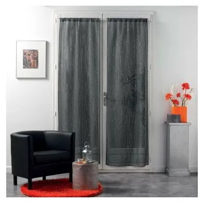 Image de Paire de voilage à fronces - 70 x 200 cm - Filiane - Gris anthracite